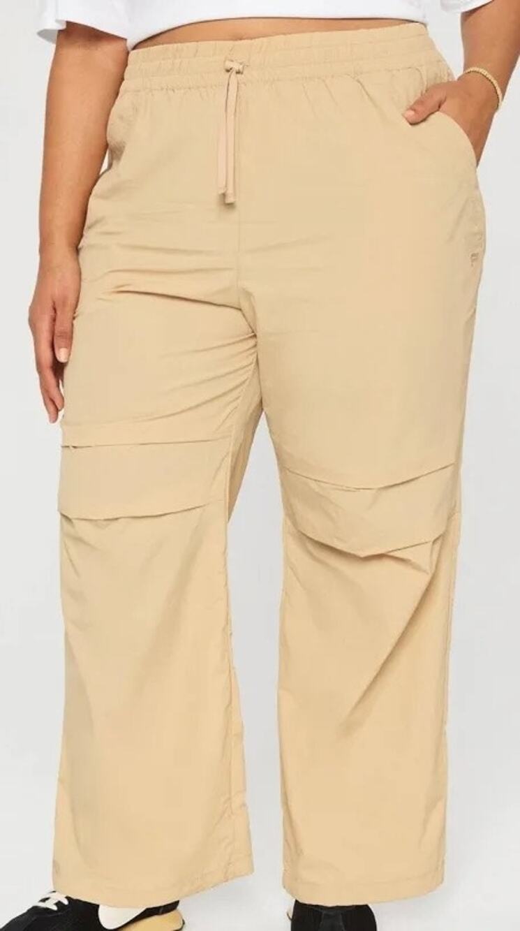 Fabletics Women’s 4X Woven Crinkle Pant Relaxed Wide Fit Drawcord Waist